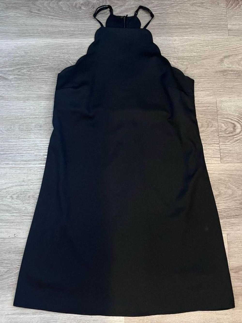 Lulus Black Sleeveless Scallop Halter Mini Dress Size Small